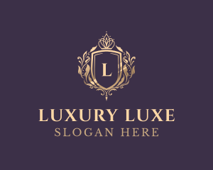 Luxury Crown Shield Lettermark logo design