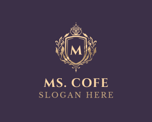 Luxury Crown Shield Lettermark logo design