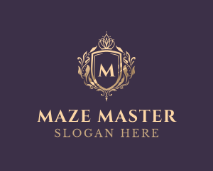 Luxury Crown Shield Lettermark logo design