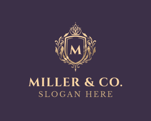 Luxury Crown Shield Lettermark logo design