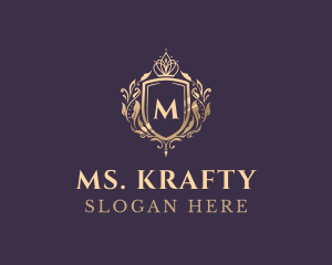 Luxury Crown Shield Lettermark logo design