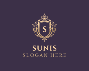 Luxury Crown Shield Lettermark logo design