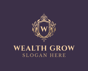 Luxury Crown Shield Lettermark logo design