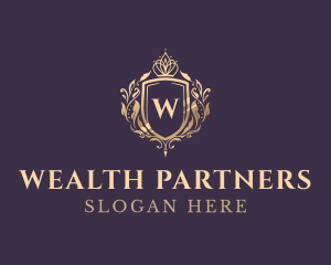 Luxury Crown Shield Lettermark logo design