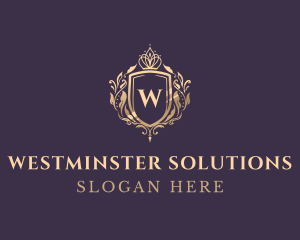 Luxury Crown Shield Lettermark logo design