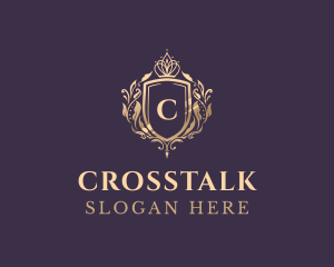 Luxury Crown Shield Lettermark logo design