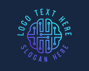 Brain - Brain Tech Circuit logo design