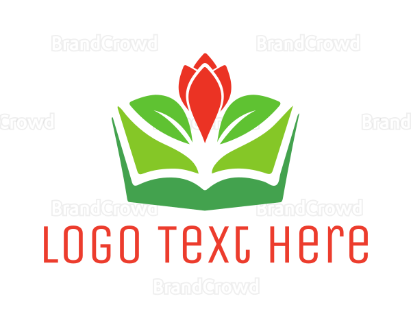 Flower Leaf Book Logo