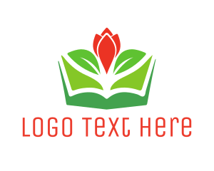 Rose - Flower Leaf Book logo design