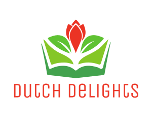 Dutch - Flower Leaf Book logo design