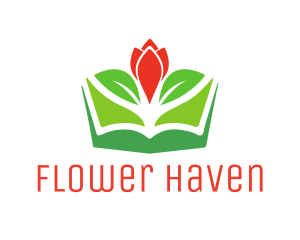 Flower Leaf Book logo design