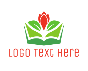 Book - Flower Leaf Book logo design