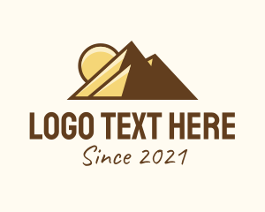 Desert - Egypt Pyramid Silhouette logo design