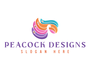 Colorful Peacock Cafe  logo design