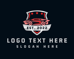 Auto Shop - Sportscar Racing Shield logo design