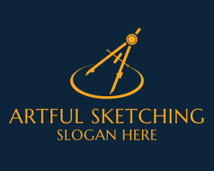 Golden Architecture Compass  logo design