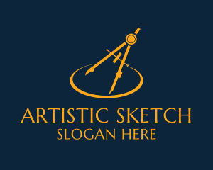 Golden Architecture Compass  logo design