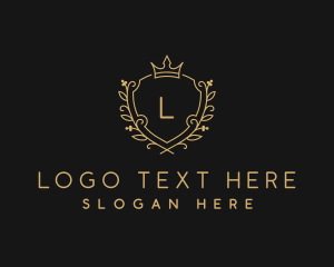 Elegant - Crown Wreath Shield logo design