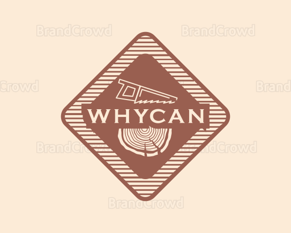 Retro Wood Log Saw Logo