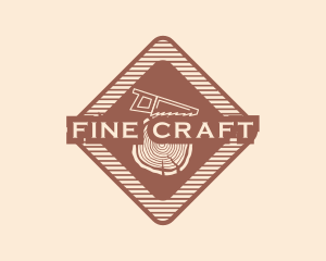 Retro Wood Log Saw logo design