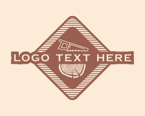 Retro Wood Log Saw Logo