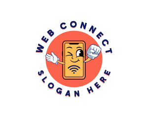 Internet Wifi Cellphone logo design