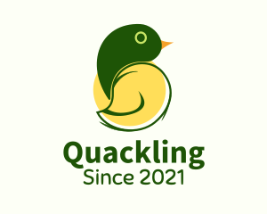 Duckling - Green Duck Sun logo design