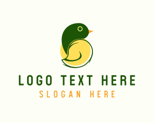 Poultry Farm - Green Duck Sun logo design