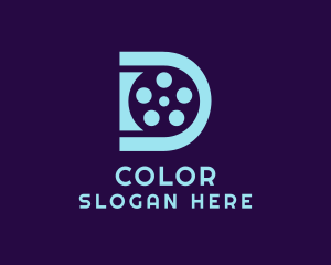 Blue Film Letter D Logo