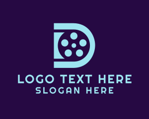 Cinema - Blue Film Letter D logo design