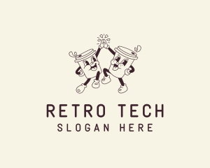 Retro Drink Cafe logo design