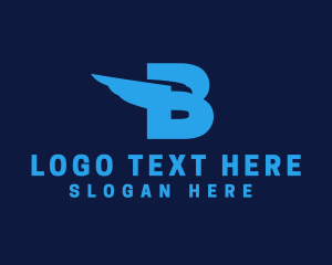 Airline - Eagle Wing Letter B logo design