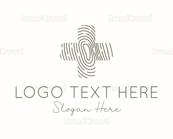 Fingerprint Cross Texture Logo