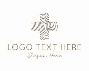 Church - Fingerprint Cross Texture logo design