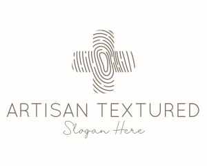 Fingerprint Cross Texture logo design