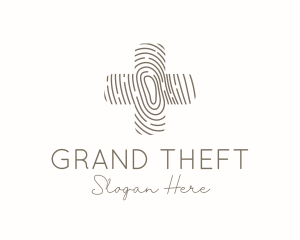 Catholic - Fingerprint Cross Texture logo design