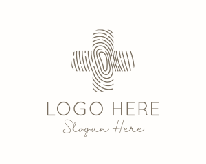Thumbmark - Fingerprint Cross Texture logo design
