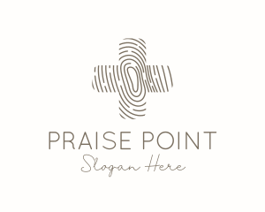 Praise - Fingerprint Cross Texture logo design