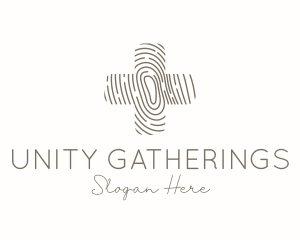 Congregation - Fingerprint Cross Texture logo design
