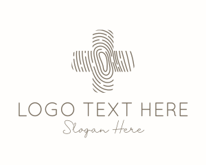 Eucharistic - Fingerprint Cross Texture logo design