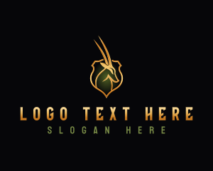 Antelope - Wild Arabian Oryx logo design