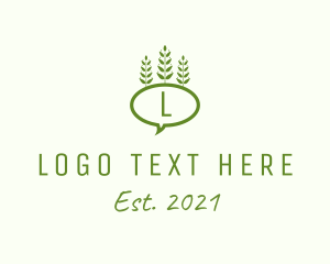 Chat Box - Plant Leaf Nature logo design