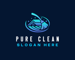 Broom Janitorial Cleaning logo design