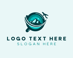 Travel Blogger - Travel Magnifying Glass logo design