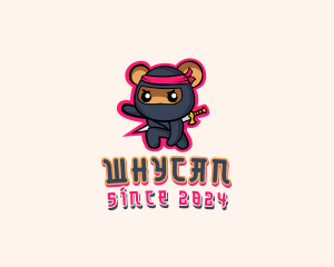 Streamer - Hamster Ninja Warrior logo design