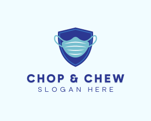 Safe At Home - Blue Surgical Mask logo design