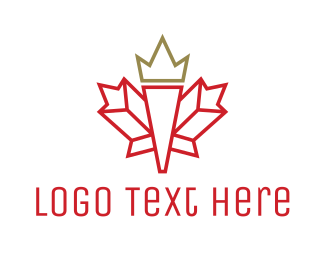 Canadian Leaf Outline logo design