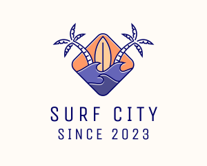 Surfing Beach Resort logo design