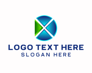 Digital Media Letter X  logo design