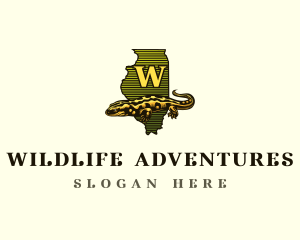 Illinois Wildlife Salamander logo design